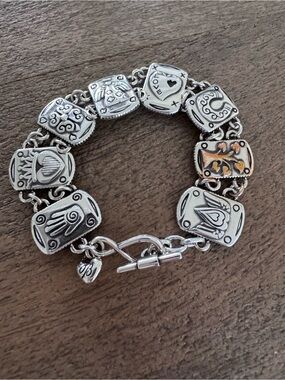 Brighton Inspirational Link Bracelet Faith Love Harmony - Silver